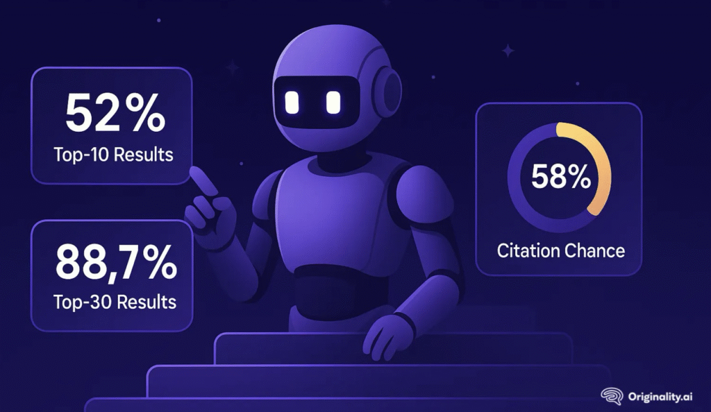 52 AI 引用來自搜尋結果前 10 名網頁